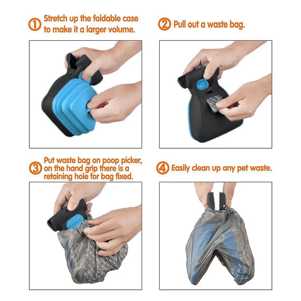 Dog Poop Bag Dispenser Travel Foldable Pooper Scooper Poop Scoop Clean Animal Waste Picker Cleaning Tools Pet Products Bedding