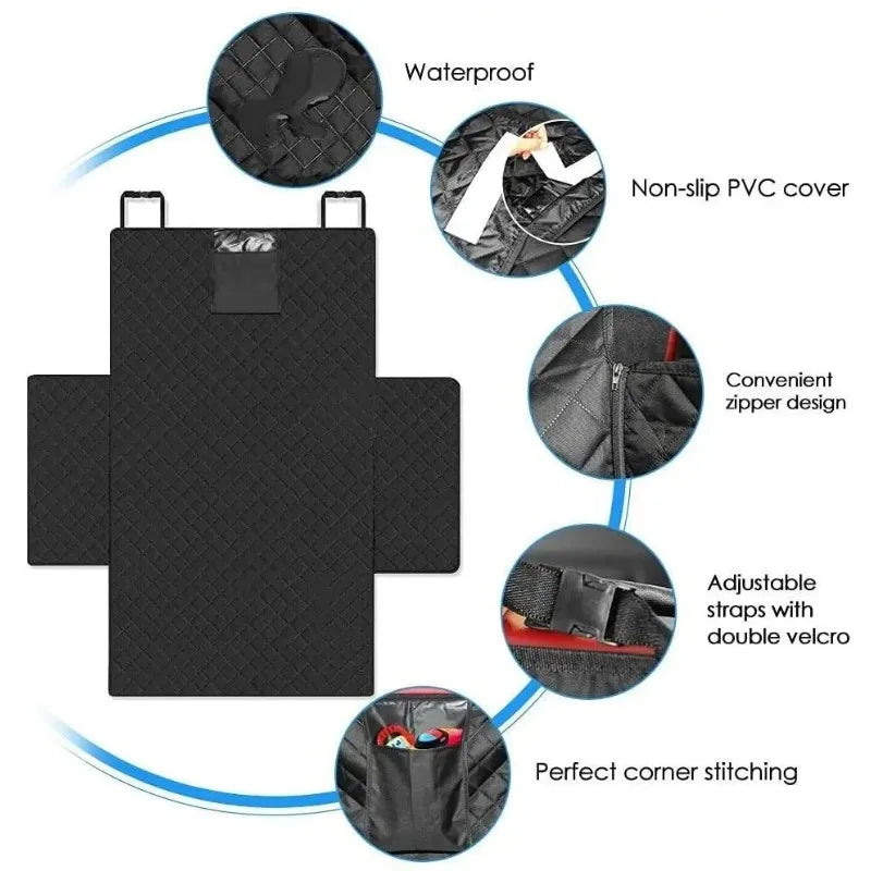 Waterproof Dog Car Seat Cover Trunk Case Dog Car Transporter Travel Mat Pad Dog Carriers Hammock